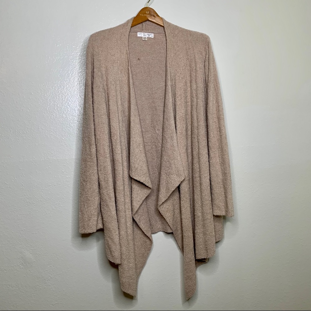 Barefoot Dreams Tan Cozy Chic Lite Long Length Cardigan Sweater L/ XL
